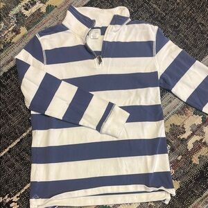 Crewcuts Blue and White Striped Zip Up